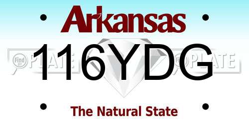 116YDG Arkansas License Plate