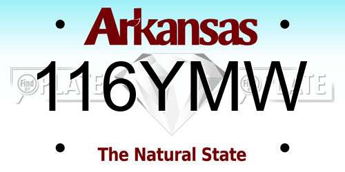 116YMW Arkansas License Plate
