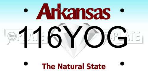 116YOG Arkansas License Plate