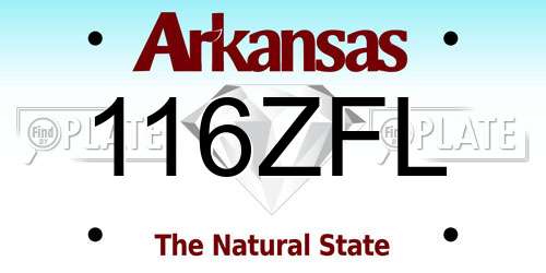 116ZFL Arkansas License Plate