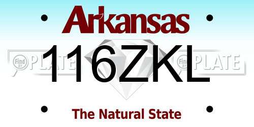 116ZKL Arkansas License Plate