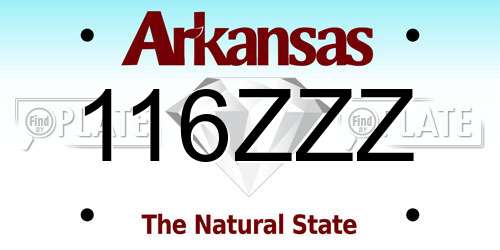 116ZZZ Arkansas License Plate