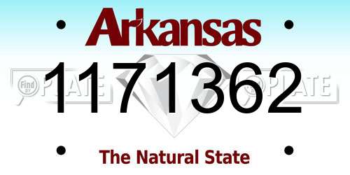 1171362 Arkansas License Plate