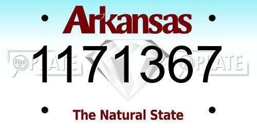 1171367 Arkansas License Plate