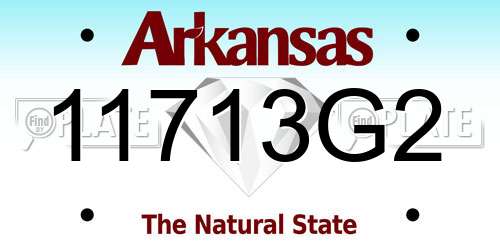 11713G2 Arkansas License Plate