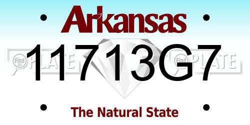 11713G7 Arkansas License Plate