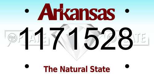1171528 Arkansas License Plate