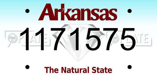 1171575 Arkansas License Plate