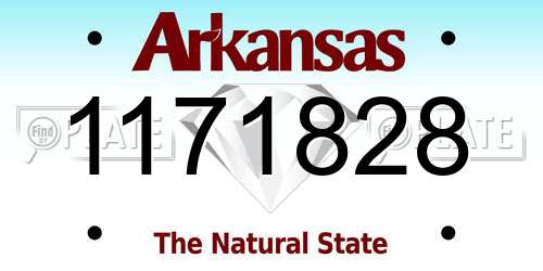 1171828 Arkansas License Plate