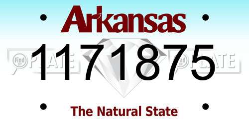 1171875 Arkansas License Plate