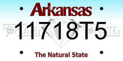 11718T5 Arkansas License Plate