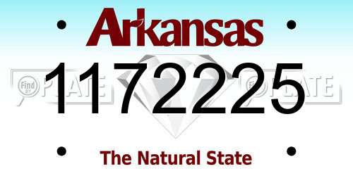 1172225 Arkansas License Plate