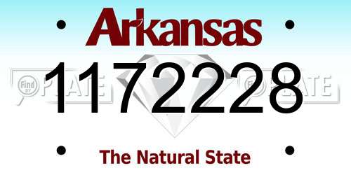1172228 Arkansas License Plate