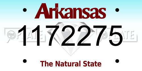 1172275 Arkansas License Plate