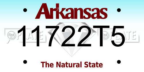 11722T5 Arkansas License Plate
