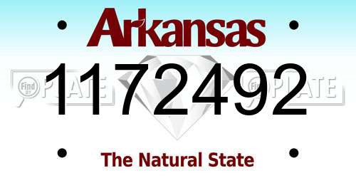 1172492 Arkansas License Plate
