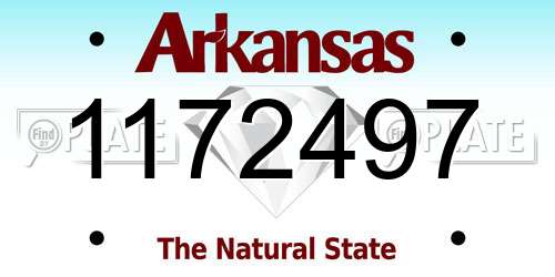 1172497 Arkansas License Plate