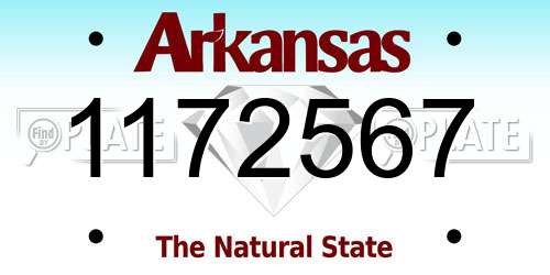 1172567 Arkansas License Plate