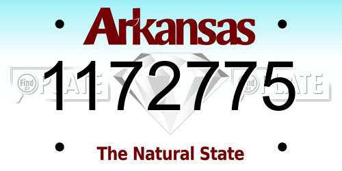 1172775 Arkansas License Plate