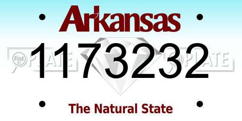 1173232 Arkansas License Plate