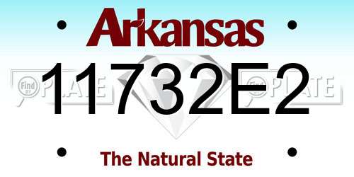 11732E2 Arkansas License Plate