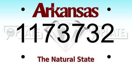 1173732 Arkansas License Plate