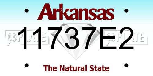 11737E2 Arkansas License Plate