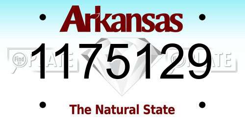 1175129 Arkansas License Plate