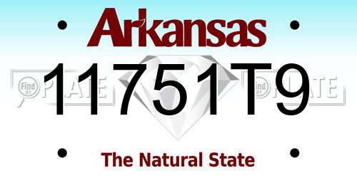 11751T9 Arkansas License Plate