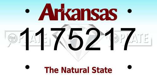 1175217 Arkansas License Plate
