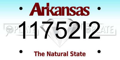 11752I2 Arkansas License Plate