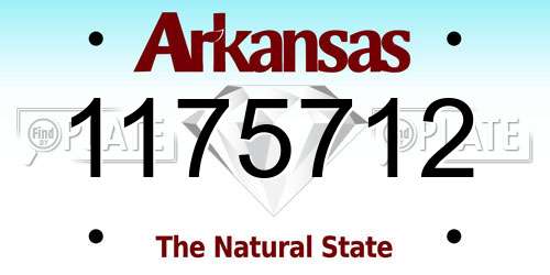 1175712 Arkansas License Plate
