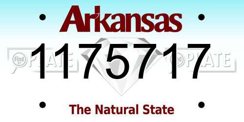 1175717 Arkansas License Plate