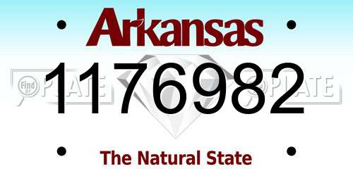 1176982 Arkansas License Plate