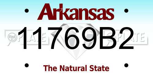 11769B2 Arkansas License Plate