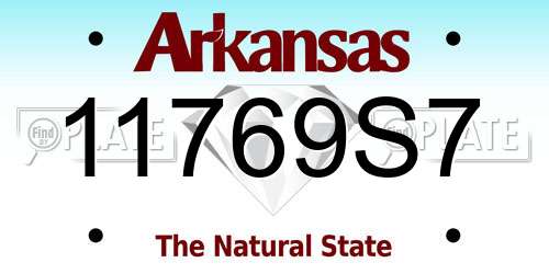 11769S7 Arkansas License Plate