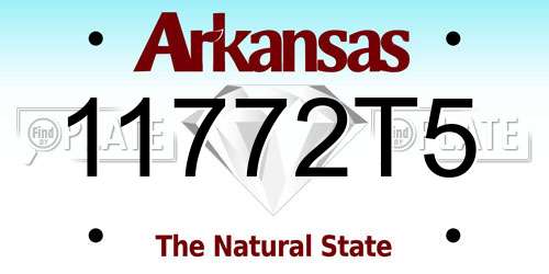 11772T5 Arkansas License Plate