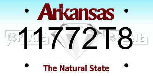 11772T8 Arkansas License Plate