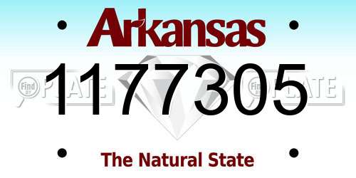 1177305 Arkansas License Plate