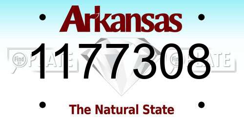 1177308 Arkansas License Plate