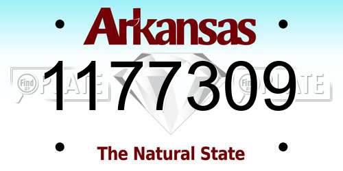 1177309 Arkansas License Plate