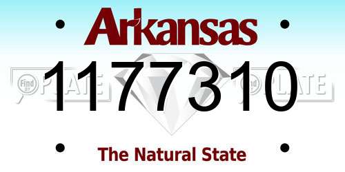 1177310 Arkansas License Plate