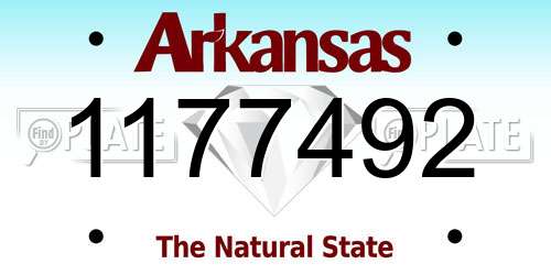 1177492 Arkansas License Plate