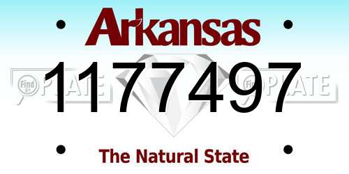 1177497 Arkansas License Plate