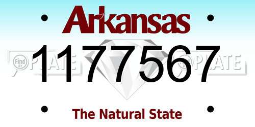 1177567 Arkansas License Plate