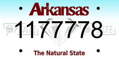 1177778 Arkansas License Plate