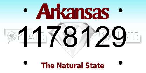 1178129 Arkansas License Plate