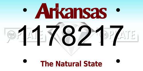 1178217 Arkansas License Plate