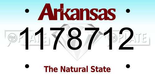 1178712 Arkansas License Plate