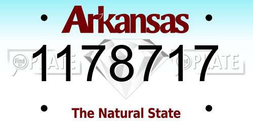 1178717 Arkansas License Plate